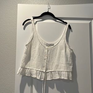 White linen tank top